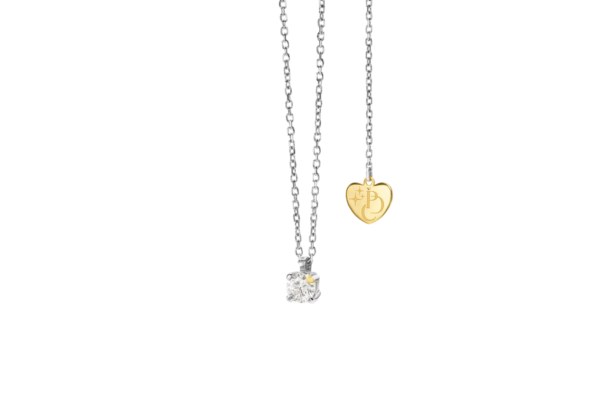 Perdirtiche - Girocollo punto luce in oro bianco 18kt e diamanti 0.20ct - PDC004-020