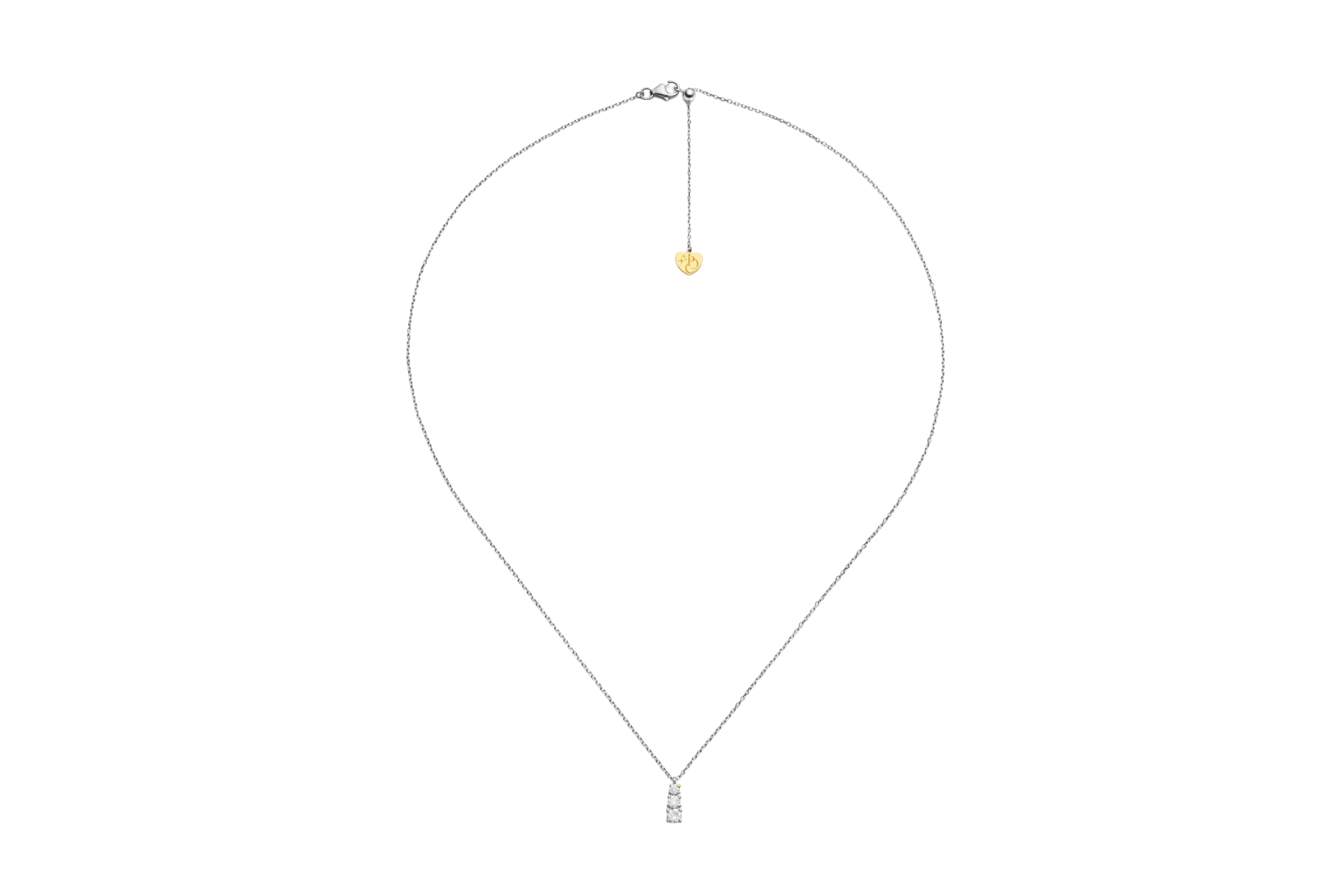 Perdirtiche - Girocollo Trilogy a scalare in oro bianco 18kt e diamanti 0.30ct - PDC006-030