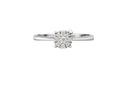 Perdirtiche - Anello solitario in oro bianco 18kt e mosaico di diamanti 0.15ct - PDC040-015