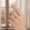 Perdirtiche - Anello solitario in oro bianco 18kt e mosaico di diamanti 0.15ct - PDC040-015