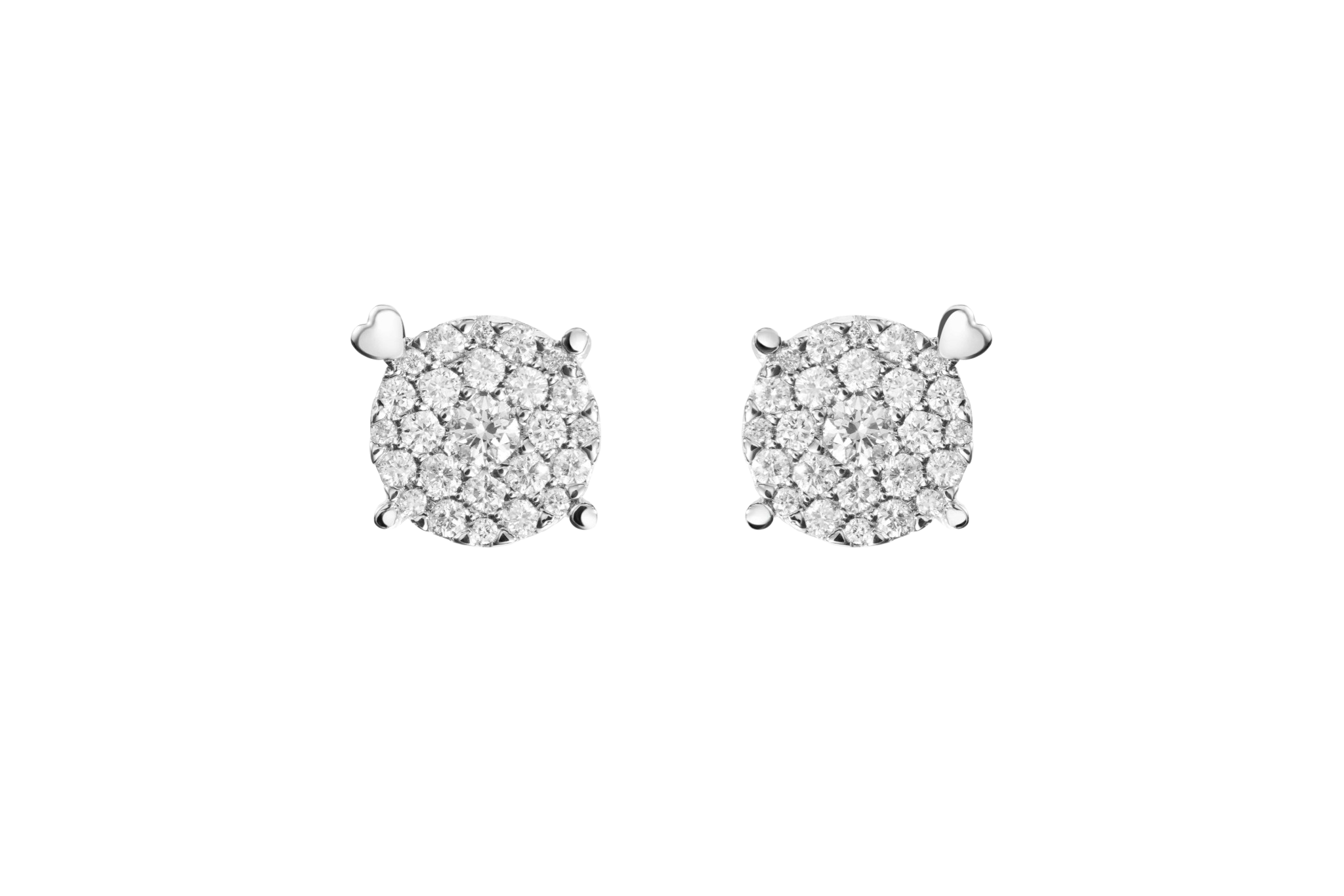 Perdirtiche - Orecchini punto luce in oro bianco 18kt e mosaico di diamanti 0.30ct - PDC042-030