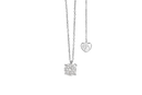 Perdirtiche - Girocollo punto luce in oro bianco 18kt, griffe a cuore e diamanti 0.23ct - PDC043-023