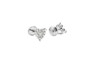 Perdirtiche - Orecchini cuore in oro bianco 18kt e mosaico di diamanti 0.26ct - PDC052-026