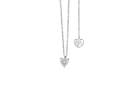 Perdirtiche - Girocollo punto luce in oro bianco 18kt, griffe a cuore e mosaico di diamanti 0.13ct - PDC053-013