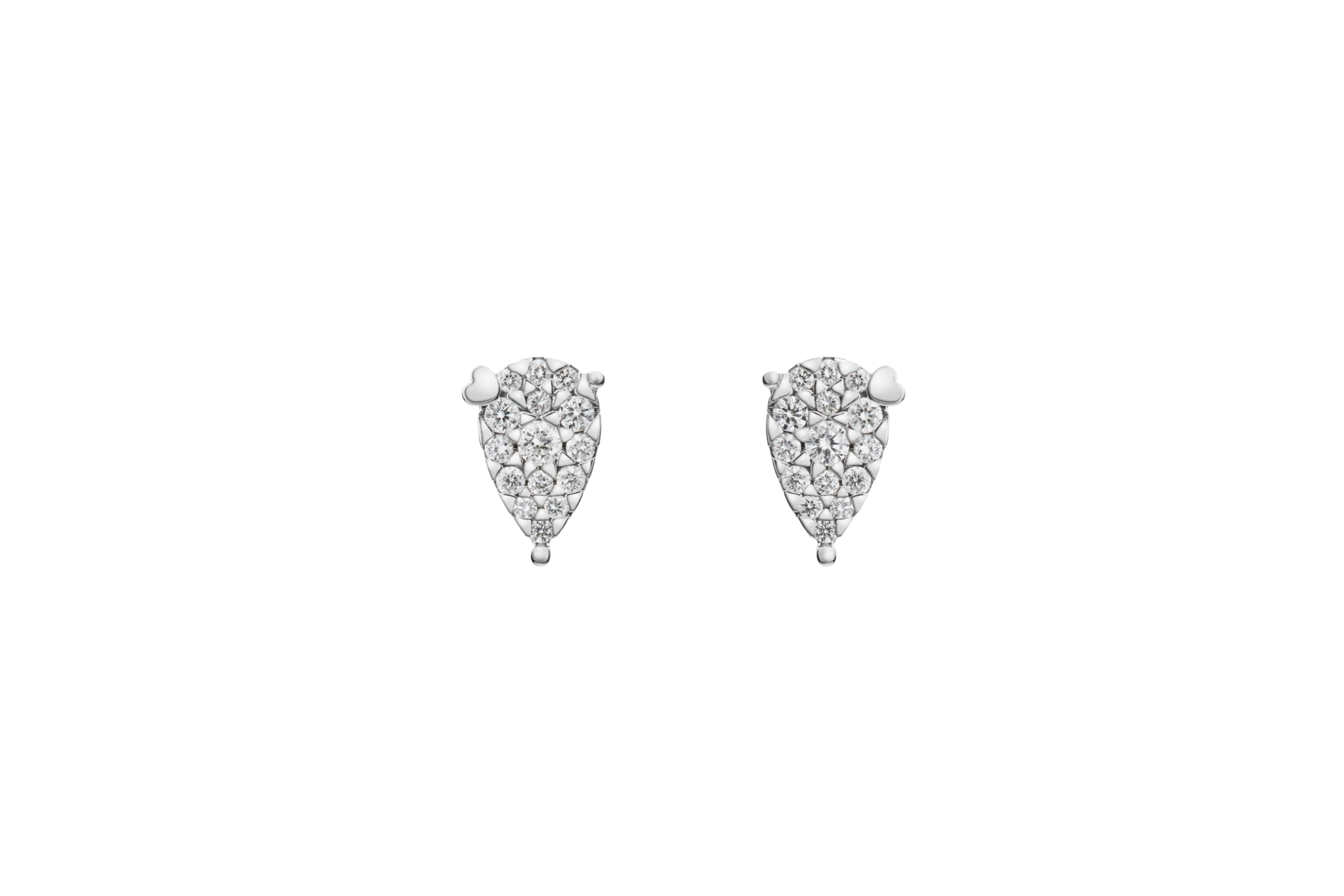Perdirtiche - Orecchini goccia in oro bianco 18kt e mosaico di diamanti 0.16ct - PDC062-016