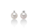 Orecchini di perle Oriente con diamante in oro bianco 18kt - PER2302