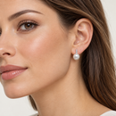 Miluna Orecchini in oro bianco 18 kt con perle vere 8,5-9 mm e diamanti naturali ct 0,06 - PER2598
