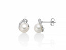 Miluna Orecchini di perle Oriente 7-7.5mm con elemento sinuoso in oro bianco 18 kt e diamanti - PER2664
