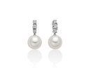 Miluna Orecchini in oro bianco 18 kt con perle Akoya Antiqua Special Selection 7,5-8 mm e diamanti naturali ct 0,152 - PER2694