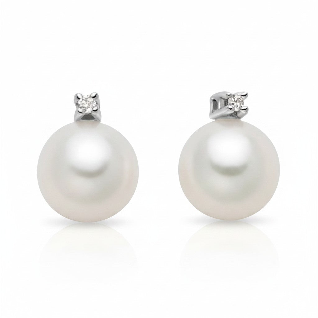 Miluna Orient Perlen- und Diamantohrringe aus 9 Karat Weißgold – PER2736X