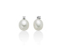 Orecchini Miluna di perle oriente e diamanti, in oro bianco 18kt - PER2792