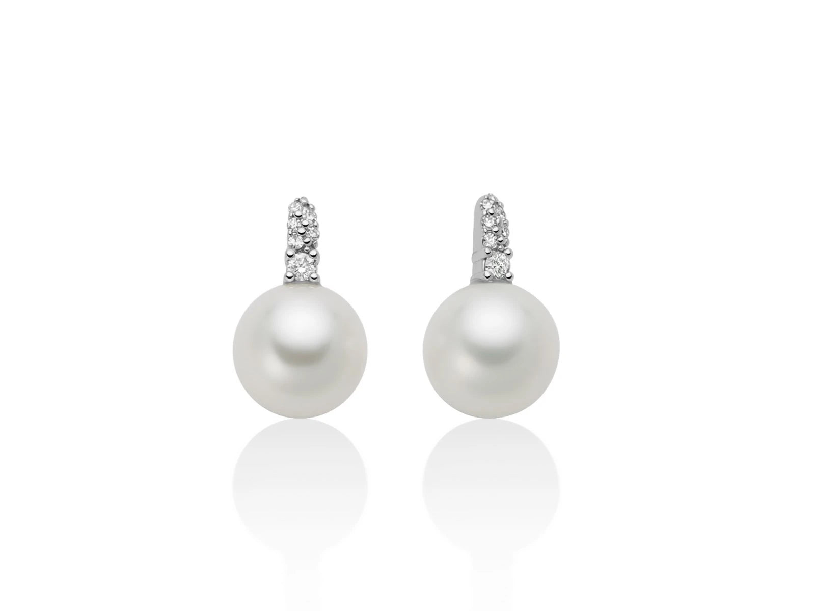 Orecchini Miluna di perle oriente e diamanti, in oro bianco 18kt - PER2802