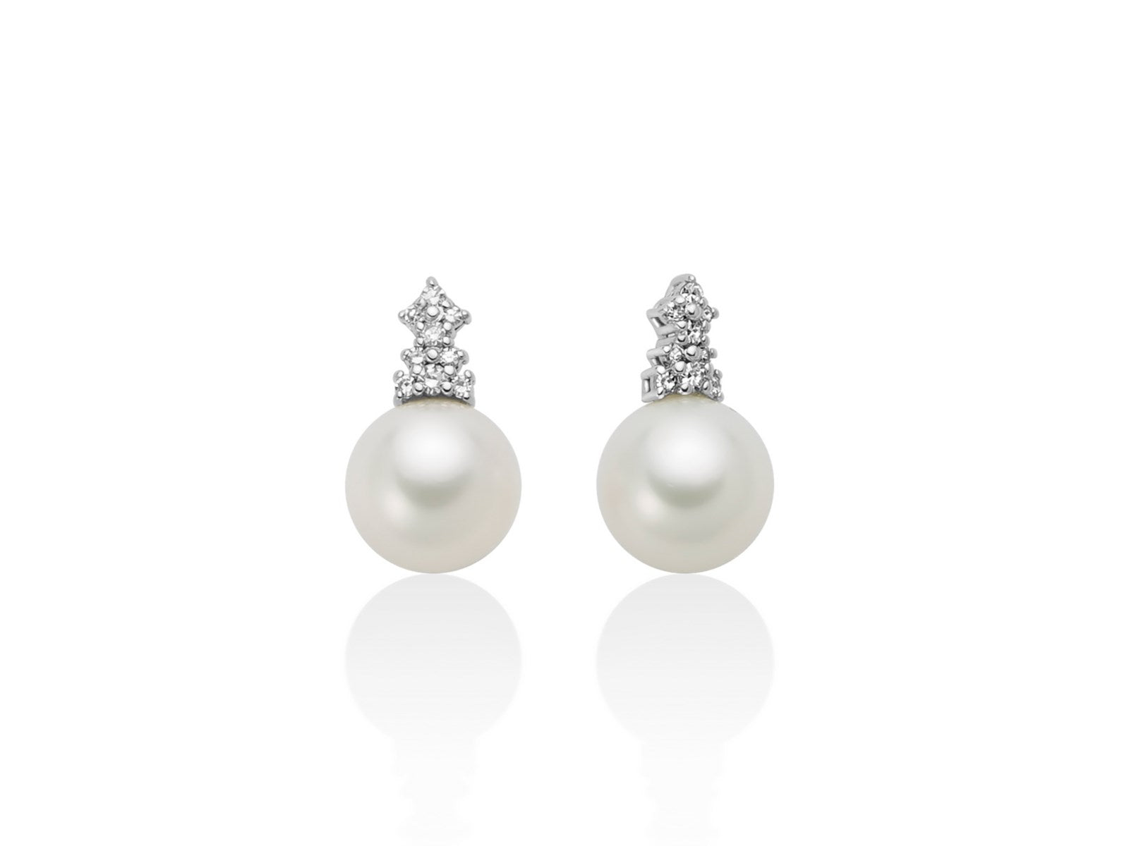 Orecchini Miluna di perle freshwater 7.5-8mm, oro bianco 18kt e diamanti - PER2815