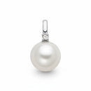 Pendente Miluna Perla e Diamante in Oro Bianco 18 kt, 7-7.5mm - PFD969