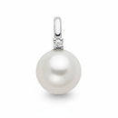 Pendente Miluna in oro bianco 18kt, diamanti sul gambo, e perla orientale di acqua dolce, 7-7.5mm - PFD970