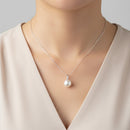 Pendente Miluna in oro bianco 18kt, diamanti sul gambo, e perla orientale di acqua dolce, 7-7.5mm - PFD970