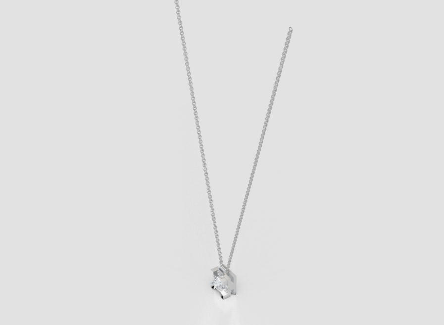 GOLAY - GIROCOLLO PUNTO LUCE CON DIAMANTI TRA LE GRIFFE A ROMBO 0,12ct - PLC001DI010R