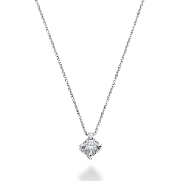 GOLAY - GIROCOLLO PUNTO LUCE CON DIAMANTI TRA LE GRIFFE A ROMBO 0,12ct - PLC001DI010R