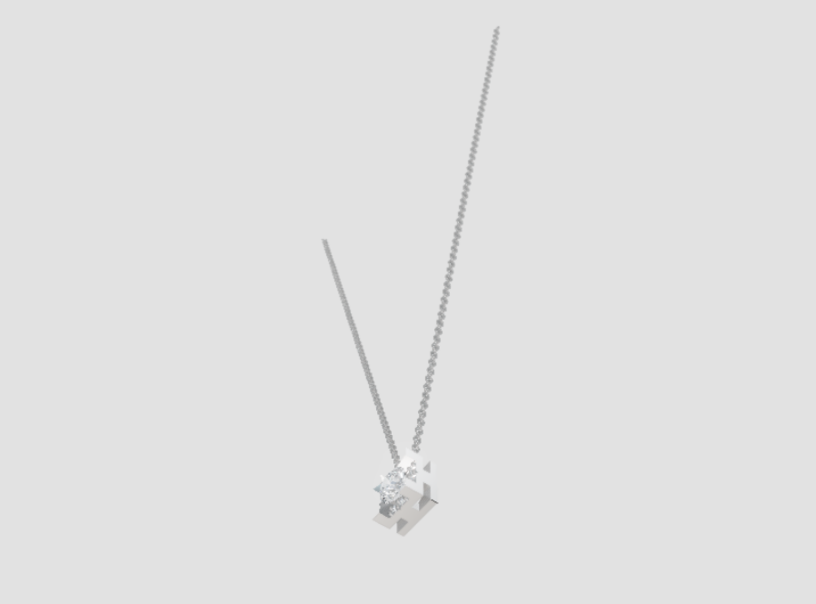 GOLAY - COLLANA PUNTO LUCE  IN ORO BIANCO 18KT CON DIAMANTI TRA LE GRIFFE, 0.28ct - PLC001DI025