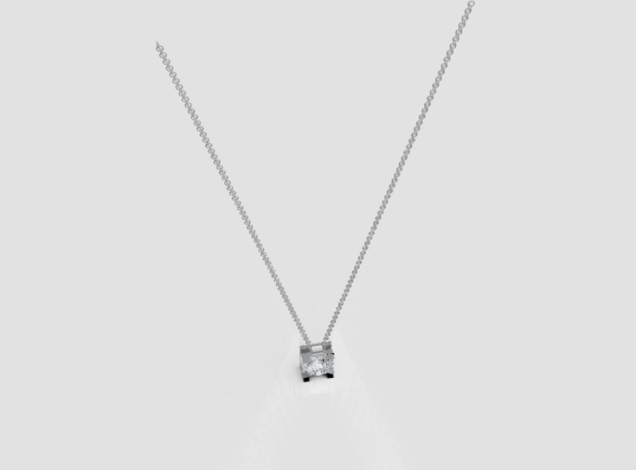 GOLAY - COLLANA PUNTO LUCE  IN ORO BIANCO 18KT CON DIAMANTI TRA LE GRIFFE, 0.28ct - PLC001DI025