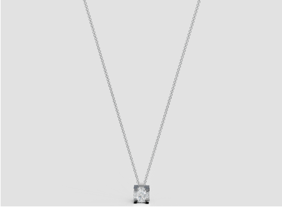 GOLAY - COLLANA PUNTO LUCE  IN ORO BIANCO 18KT CON DIAMANTI TRA LE GRIFFE, 0.28ct - PLC001DI025