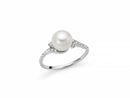 Anello Miluna in oro bianco 18KT, diamanti e perla oriente - PLI1665