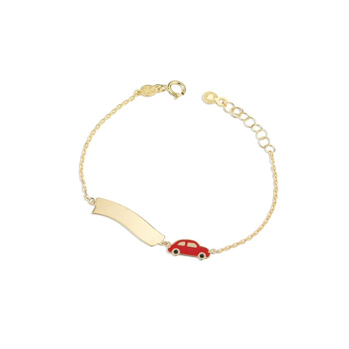 Bracciale Le Bebè, Prime Gioie, Toys con macchinina e targhetta nuvola in oro giallo 9kt - PMG141