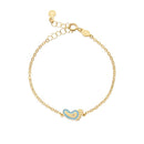 Bracciale le bebè primegioie Lucciole in oro giallo 9kt piedino azzurro e diamante - PMG204