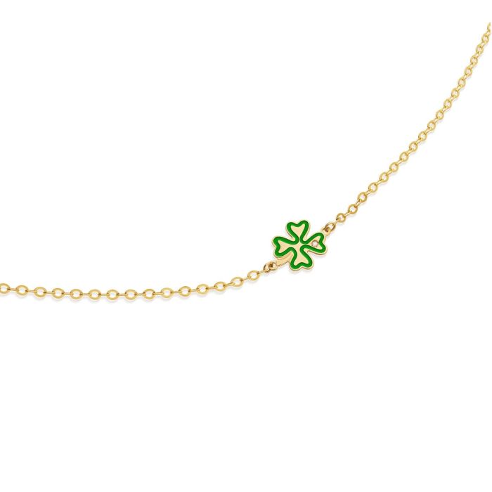 Bracciale le bebè primegioie Scintille in oro giallo 9kt, quadrifoglio verde e diamante - PMG210
