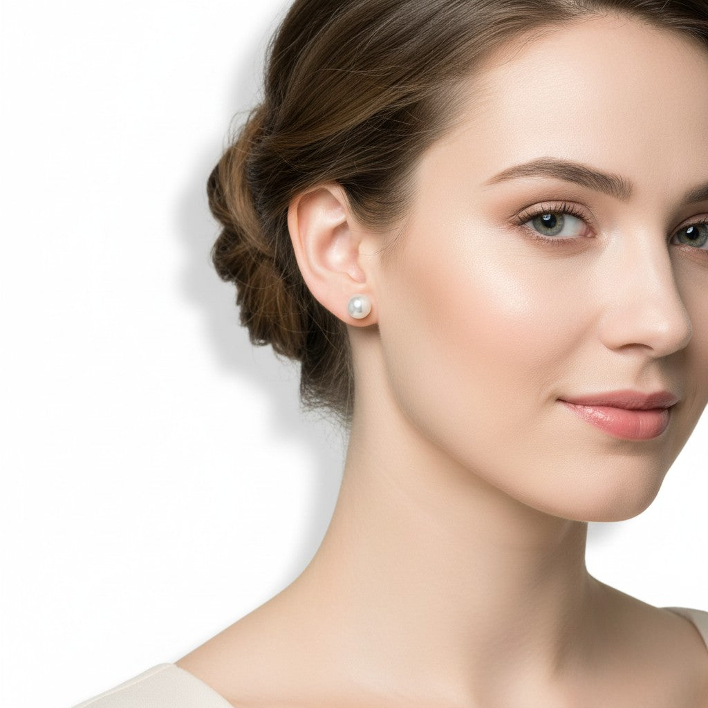 Orecchini Miluna di perle gemelle Oriente in oro bianco 9kt, 7.5-8MM - PPL758BBMX