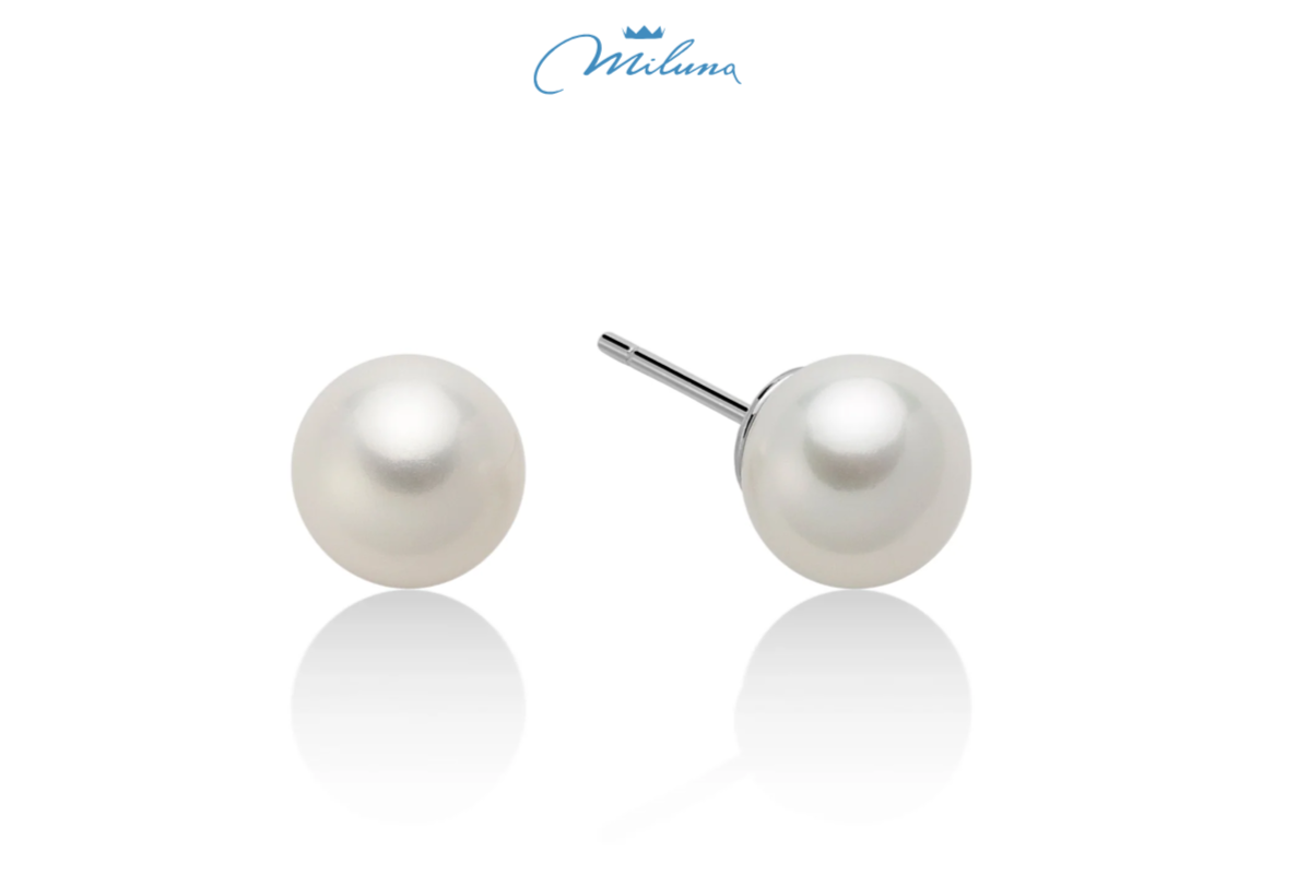 Orecchini Miluna di perle gemelle Oriente in oro bianco 9KT - PPL859BBMX