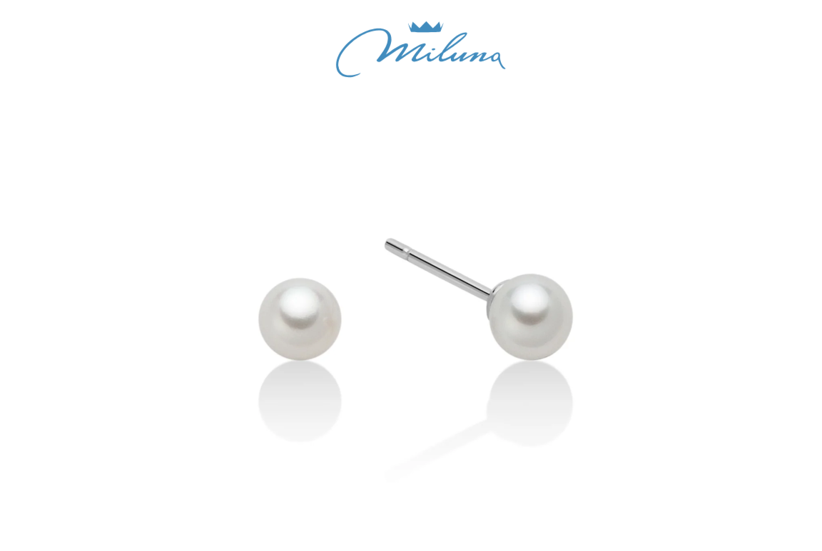 Orecchini Miluna di perle gemelle Oriente in oro bianco - PPN555BMV3