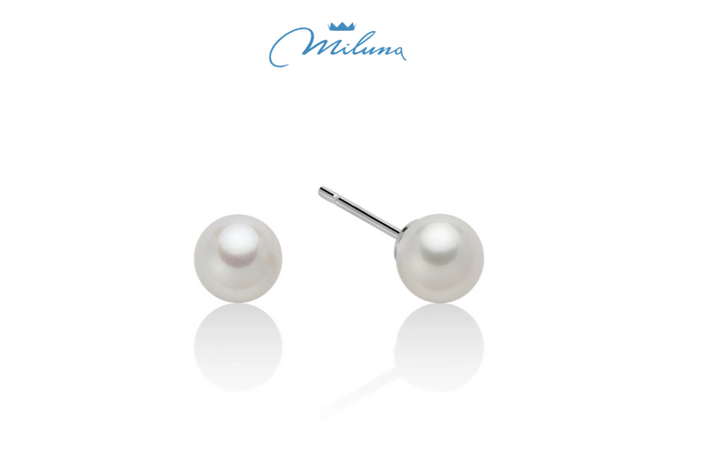 Orecchini Miluna di perle gemelle Oriente in oro bianco - PPN657BMV3