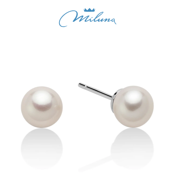 Orecchini Miluna di perle gemelle Oriente in oro bianco - PPN775BMV3