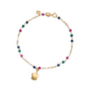 Bracciale con pendente angelo in oro e pietre colorate - PZ672