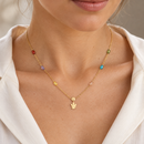 Collana Roberto Giannotti in oro giallo 18kt con angelo e pietre colorate - PZ689