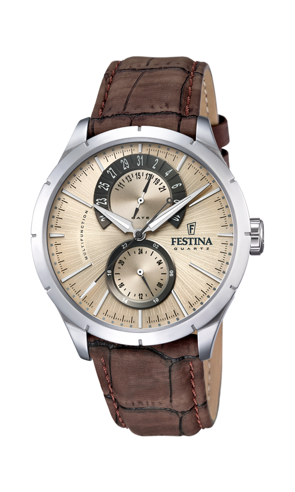 Orologio da uomo Festina multifunzione , quarzo quadrante color oro, 45mm - F16573/9
