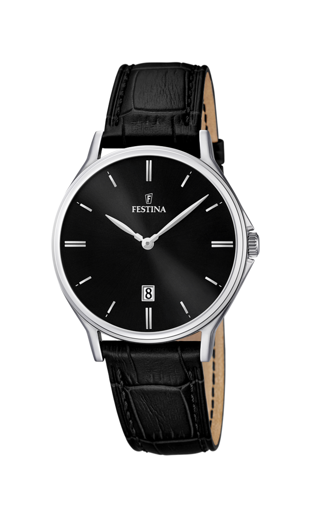 Orologio da uomo Festina Classics, quarzo quadrante nero e cinturino in pelle, 39mm - F16745/5