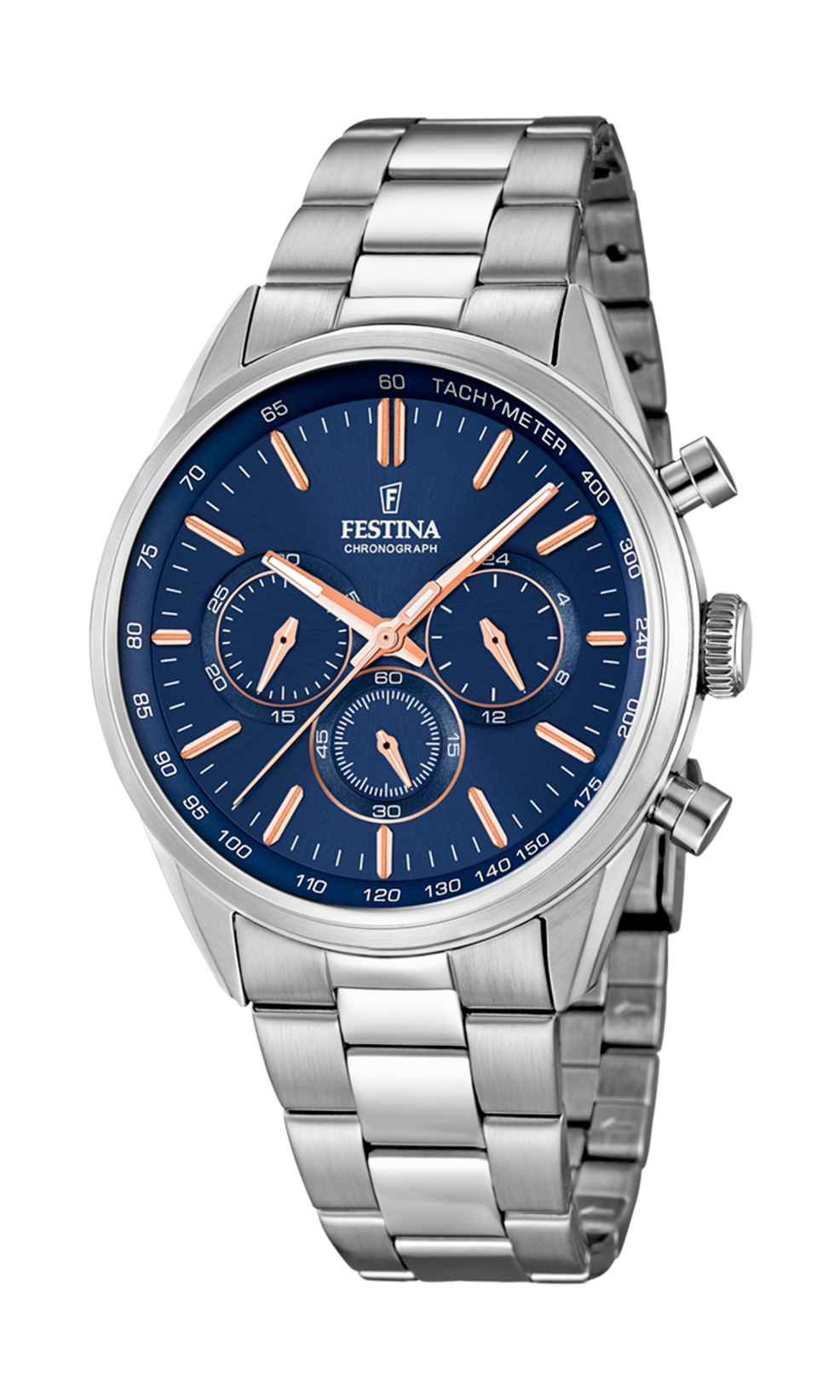 Orologio da uomo Festina Timeless Chronograph, quarzo quadrante blu, 43.5mm - F16820/A