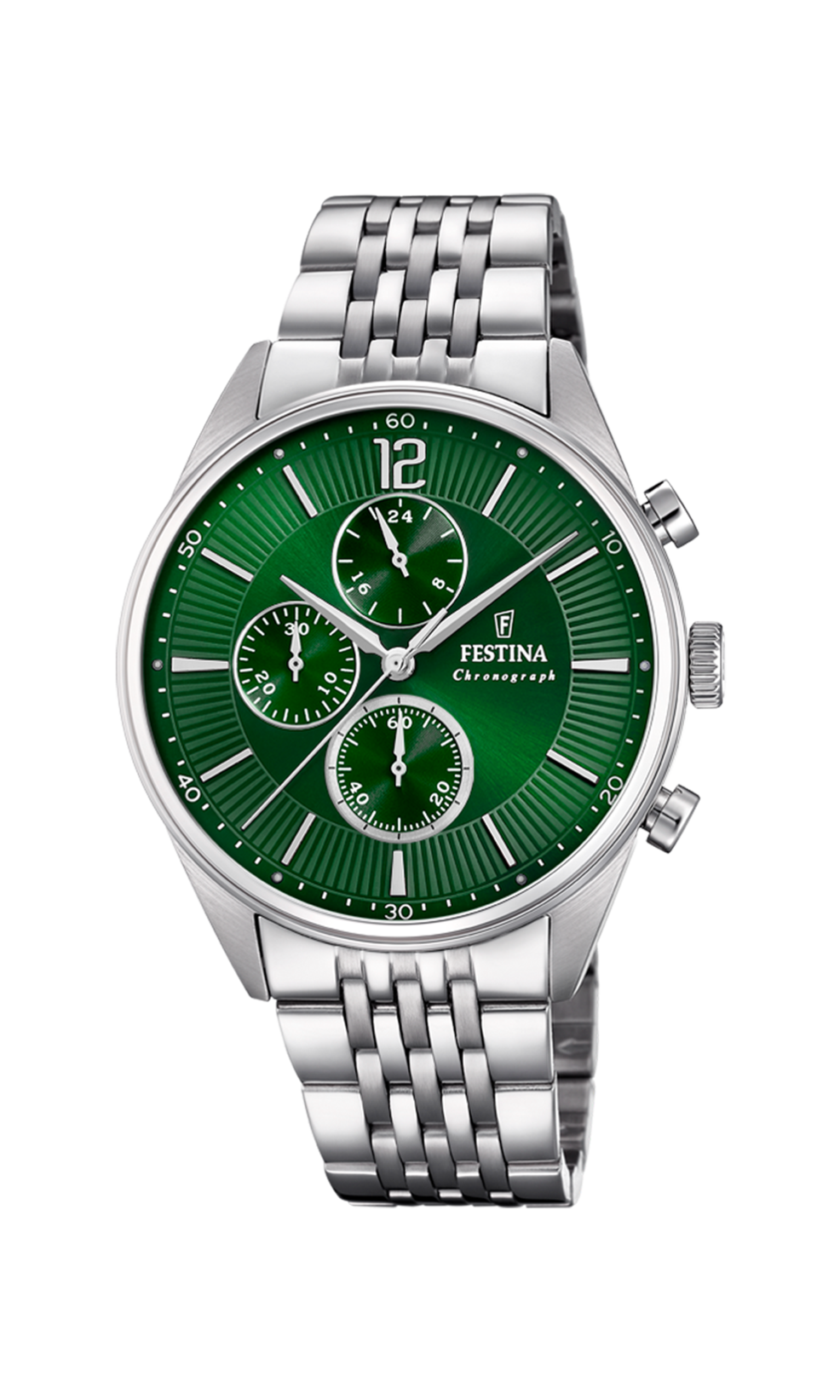 Orologio da uomo Festina Timeless Chronograph, quarzo quadrante verde, 41.5mm - F20285/8