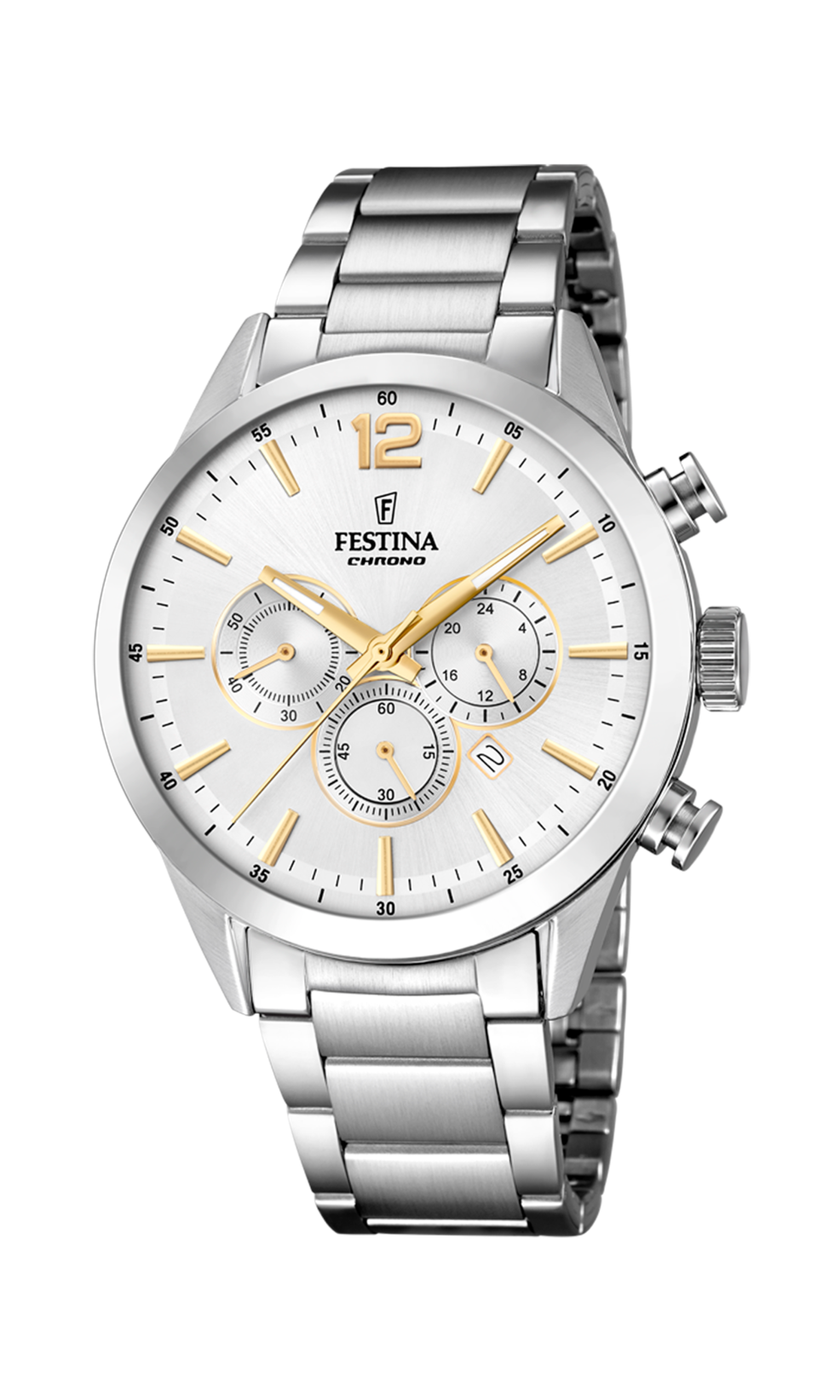 Orologio da uomo Festina Timeless Chronograph, quarzo quadrante bianco, 43.5mm - F20343/1