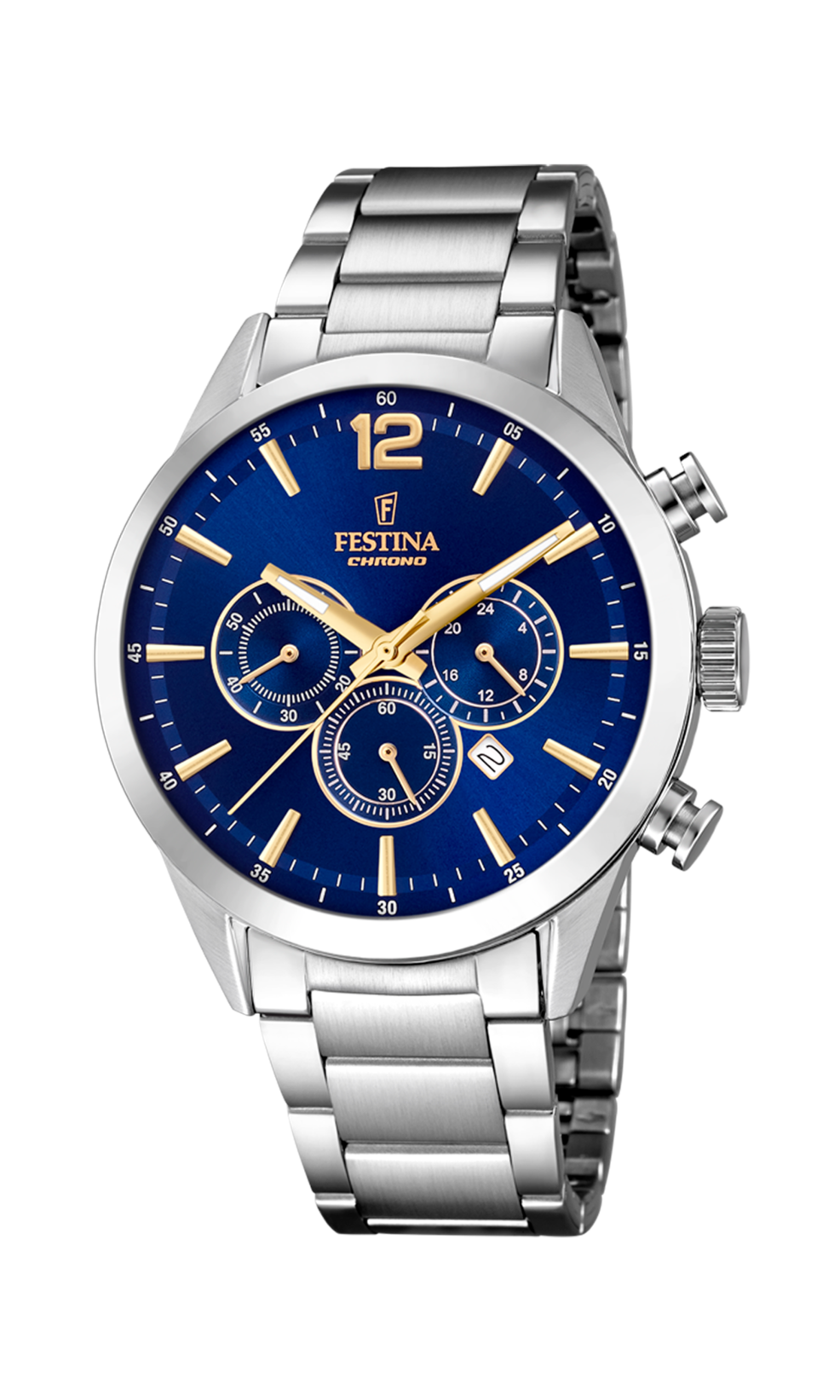 Orologio da uomo Festina Timeless Chronograph, quarzo quadrante blu, 43.5mm - F20343/2