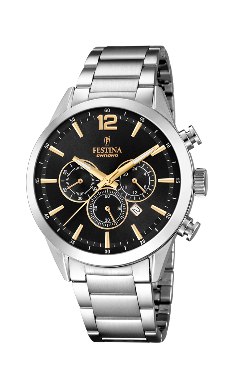 Orologio da uomo Festina Timeless Chronograph, quarzo quadrante nero, 43.5mm - F20343/4