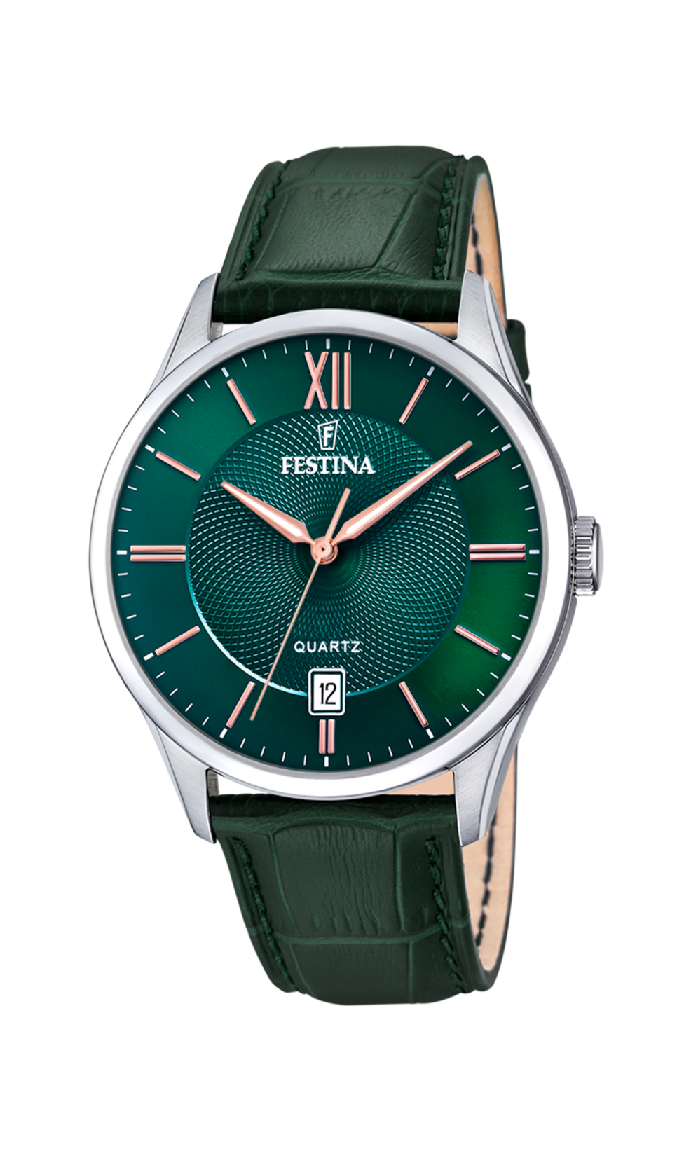 Orologio da uomo Festina Classics, quarzo total green con cinturino in pelle, 43mm - F20426/7