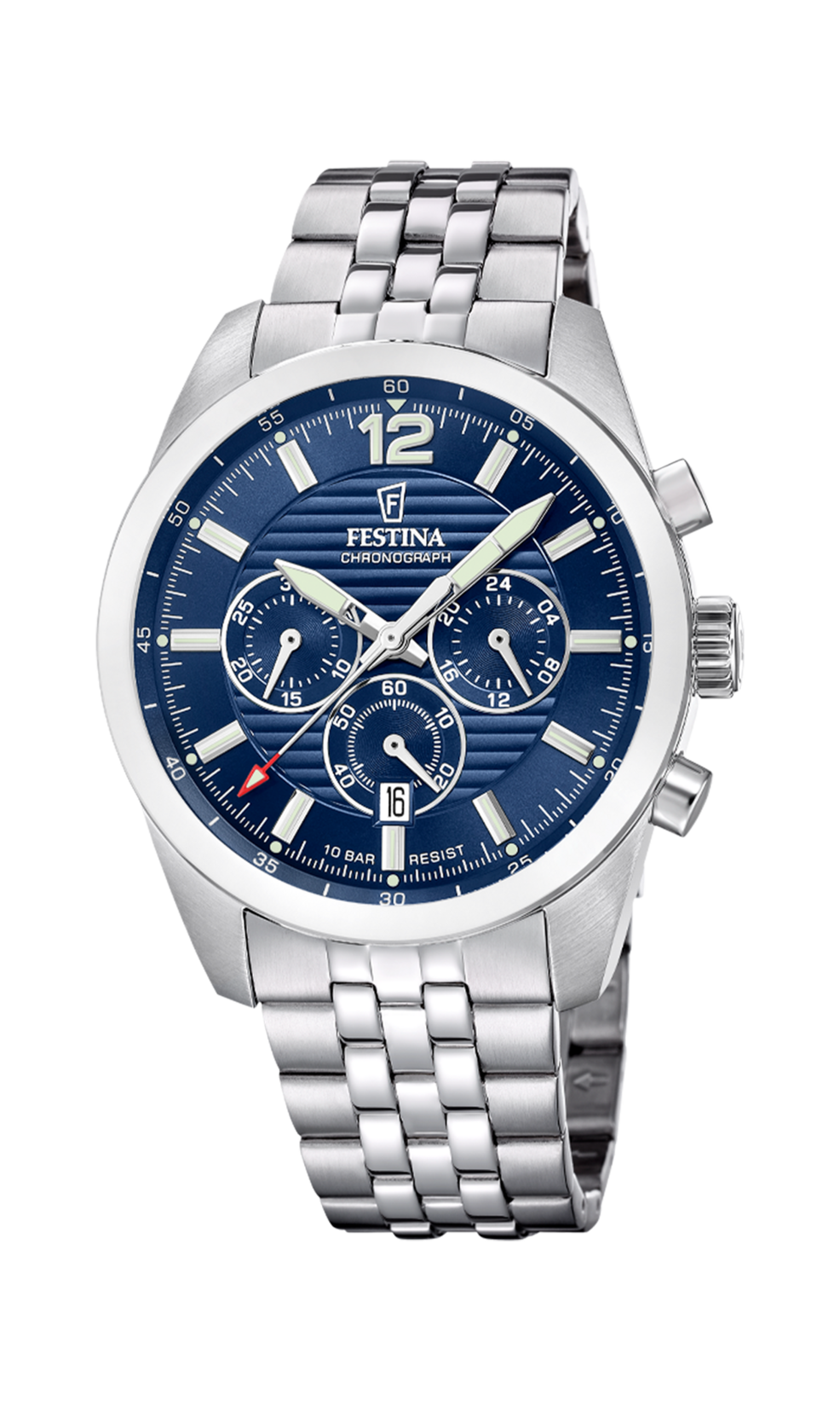 Orologio da uomo Festina Timeless Chronograph, quarzo quadrante azzurro, 44mm - F20742/1