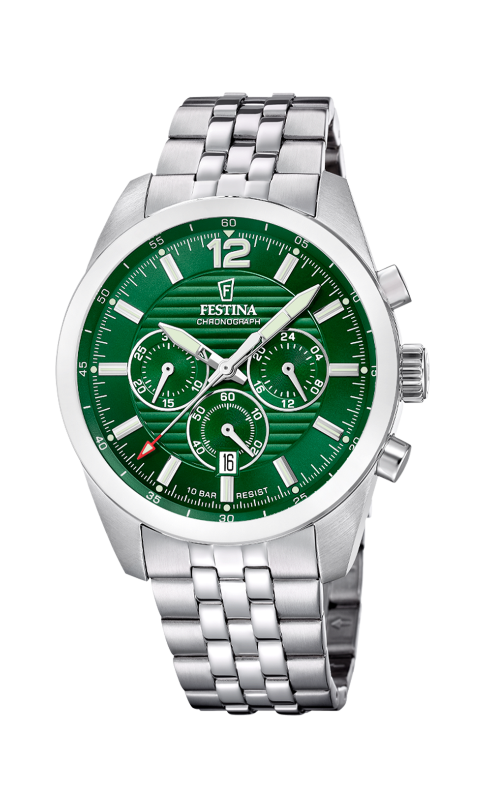 Orologio da uomo Festina Timeless Chronograph, quarzo quadrante verde, 44mm - F20742/2