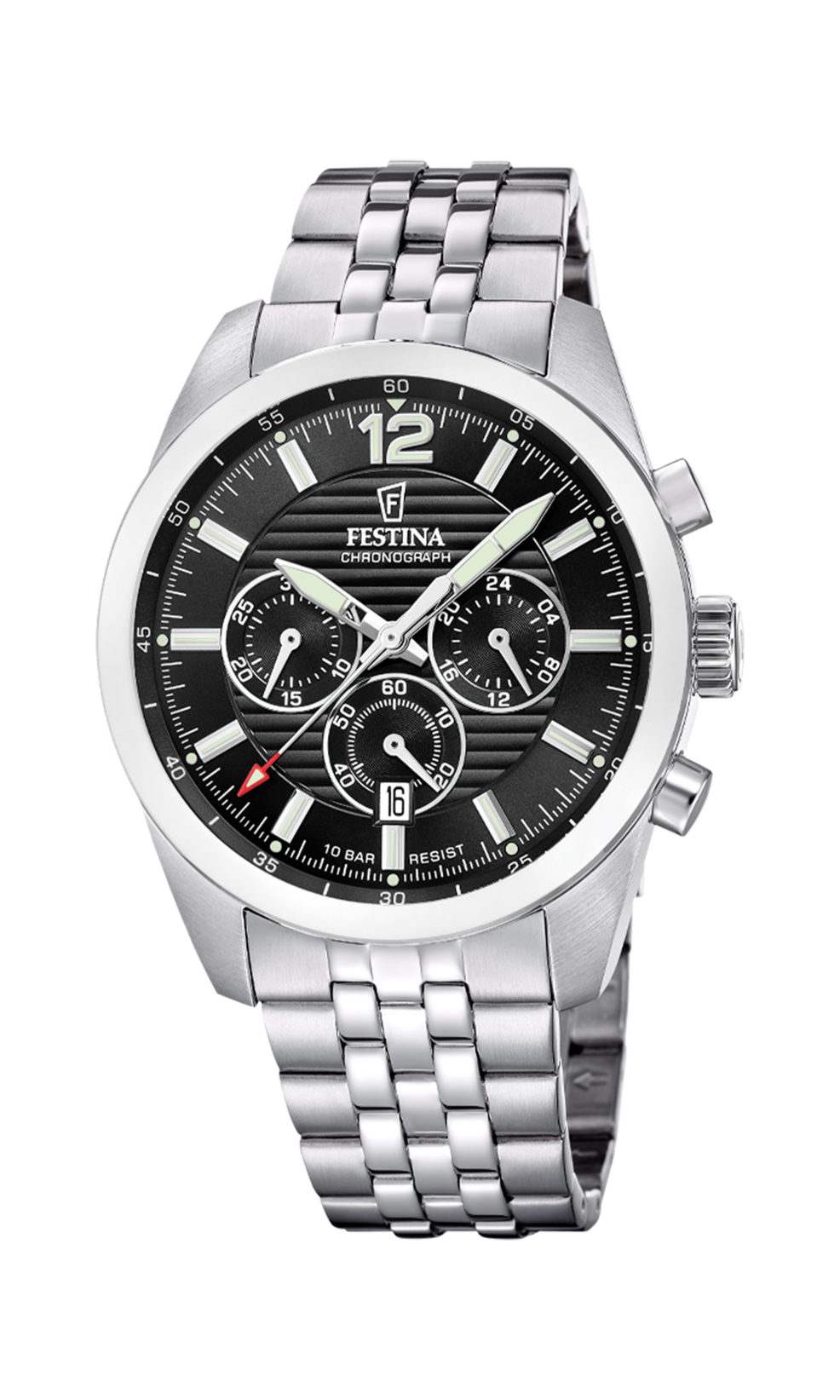 Orologio da uomo Festina Timeless Chronograph, quarzo quadrante nero, 44mm - F20742/3