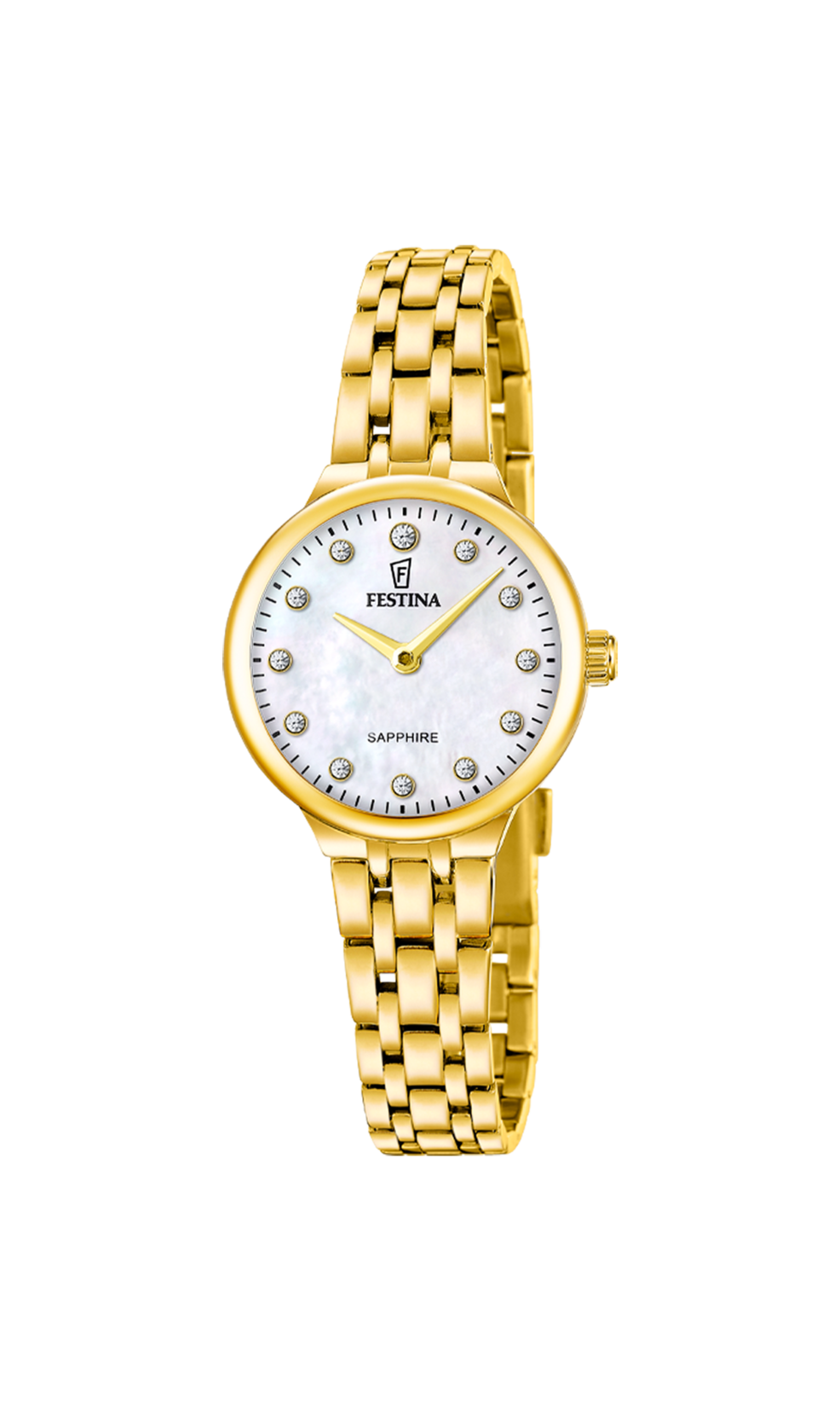 Orologio da donna Festina Mademoiselle, bracciale PVD oro e quadrante bianco, movimento quarzo, 28.5mm - F20745/1