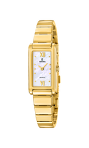 Orologio da donna Festina Mademoiselle, bracciale PVD oro, movimento quarzo, quadrante rettangolare madreperla, 17mm - F20768/1