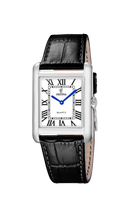 Orologio Festina On The Square da uomo, grigio cinghia pelle, quarzo quadrante rettangolare bianco, 30mm - F20771/1